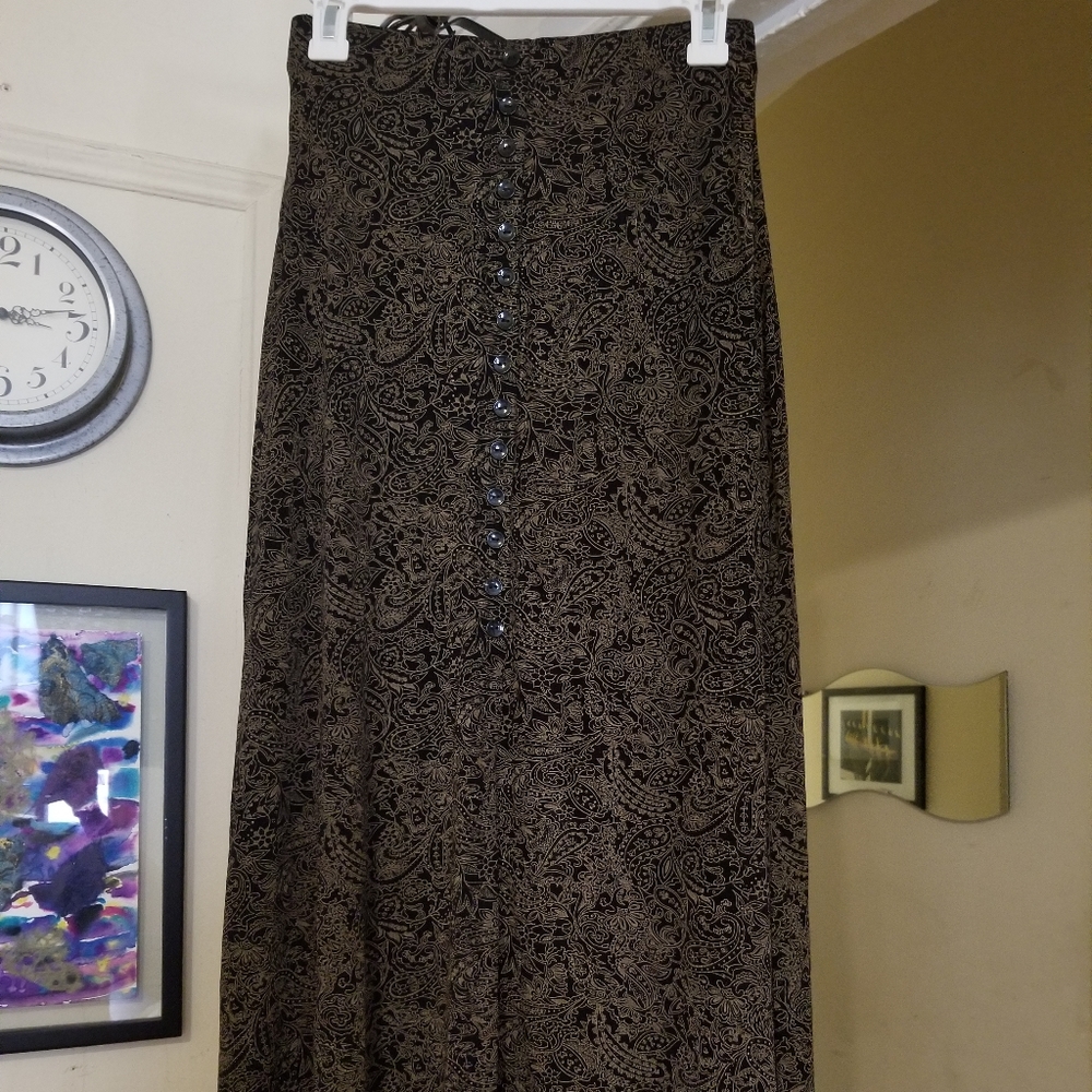 Long button down skirt
